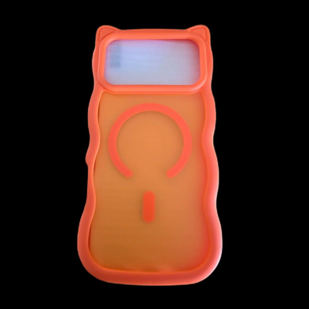 Wavy Frame Case for iPhone 17 Pro Max - MagSafe Compatible Orange Cover